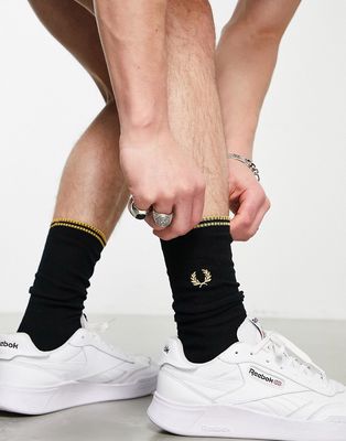 Fred Perry tipped socks in white-Black