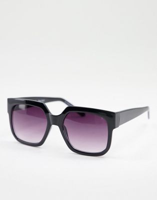 AJ Morgan bianca oversized square lens sunglasses-Black
