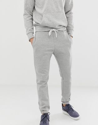 Pull & Bear skinny fit sweatpants in gray