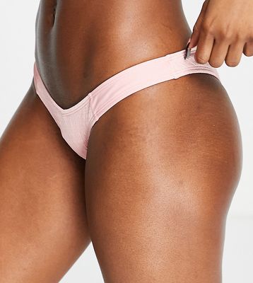 Ivory Rose mix & match scrunch V-cut high leg bikini bottoms in blush pink