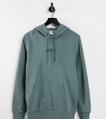 Puma emboidered logo hoodie in washed khaki - Exclusive to ASOS-Gray