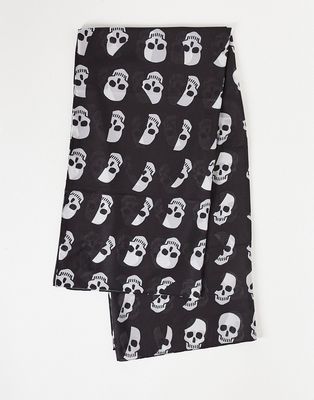 Bolongaro Trevor skull print neck scarf in black