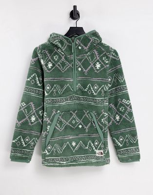 The North Face Campshire printed hoodie in green