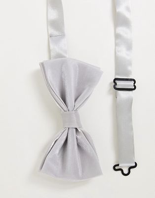 Devils Advocate glitter bow tie in white and silver