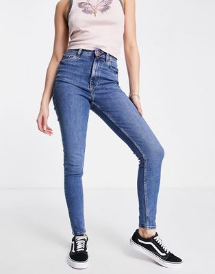 New Look lift & shape skinny jeans in mid blue-Blues