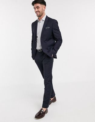 Calvin Klein Paris refined wool suit trousers-Navy