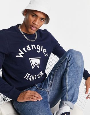 Wrangler logo crew neck sweatshirt-Navy