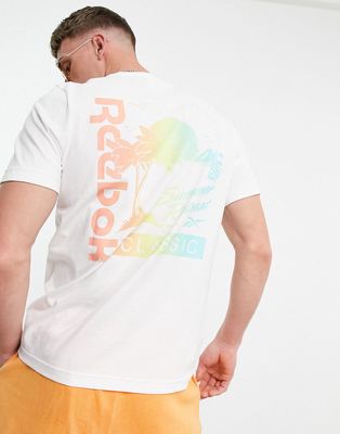 Reebok Classics back print T-shirt in white