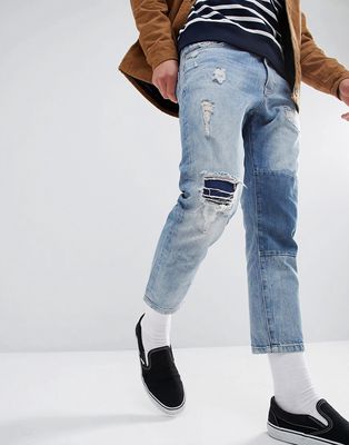 Just Junkies Cropped Patch Jean-Blues