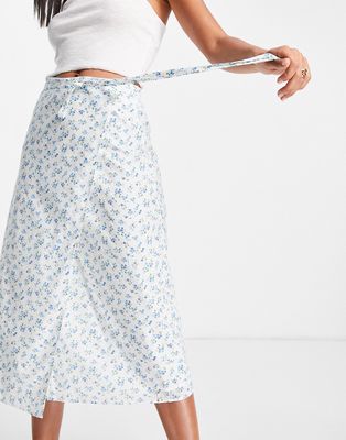 Fashion Union wrap waist midi skirt in retro floral - part of a set-Multi