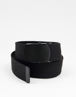 New Look belt in black webbing with matte buckle