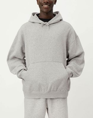 Weekday oversized hoodie in gray melange-Grey
