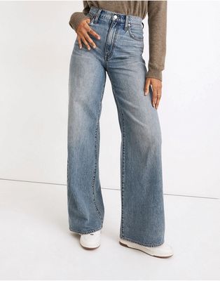 Madewell super wide leg jeans in mid wash-Blues