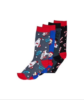 Only & Sons Christmas 4 pack socks gift box-Multi