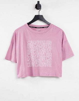 Calvin Klein Performance drop shoulder t-shirt in pink