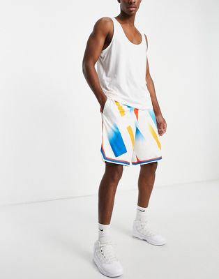 Nike Basketball DNA graphic print shorts in cream-White
