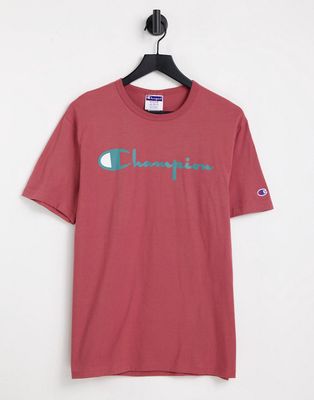 Champion large logo t-shirt in brown