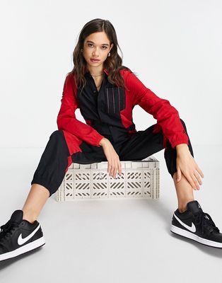 Nike Jordan Essentials jumpsuit in black/red