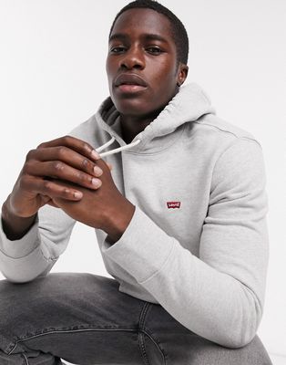 Levi's original hoodie with batwing logo in gray heather-Grey