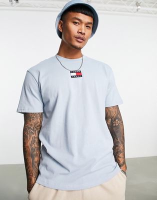 Tommy Jeans central badge logo t-shirt in light blue