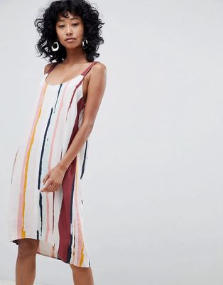 Ichi Brush Stroke Print Cami Dress-Multi