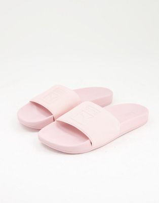 Puma Leadcat sliders with embossed logo in pink