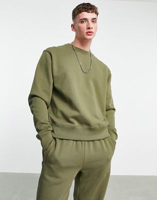 adidas Originals x Pharrell Williams premium sweatshirt in khaki-Green