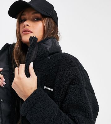 Columbia Lodge Baffled sherpa jacket in black - Exclusive to ASOS