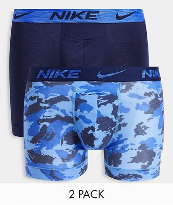 Nike 2 Pack ReLuxe boxer briefs in blue camo/navy-Multi