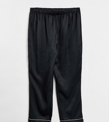 Loungeable Maternity mix and match satin pajama pants in black