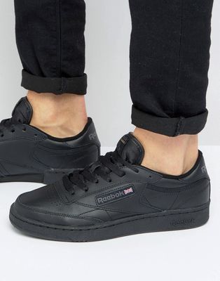 Reebok Club c leather sneakers in black ar0454