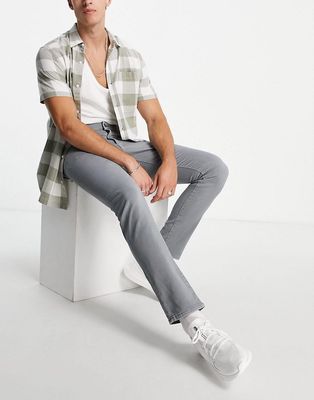 Jack & Jones slim fit pants in mid gray-Grey