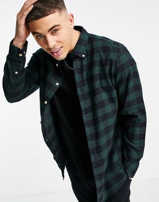Selected Homme buffalo check shirt in green