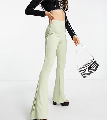 I Saw It First Petite rib flares in sage-Green