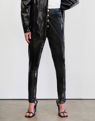 4th & Reckless vinyl high waisted pants in black