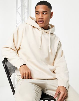 Topman oversized hoodie in stone - part of a set-Neutral