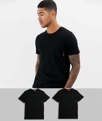 HUGO bodywear 2 pack t-shirts in black