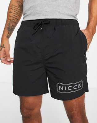 Nicce plinth swim shorts in black
