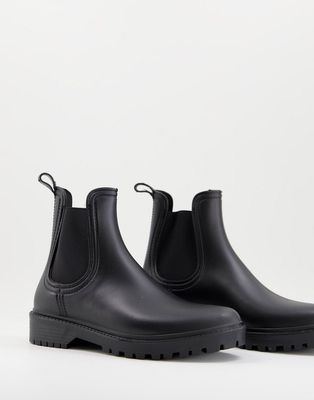 Accessorize chelsea rain boots in matte black