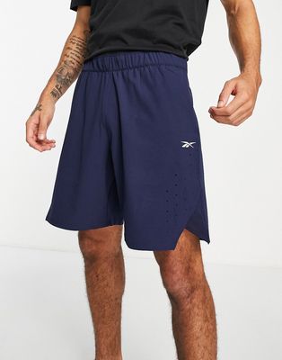 Reebok United by Fitness epic shorts in vector navy