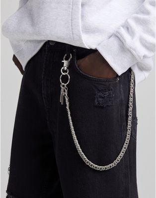 Bershka pants chain in silver