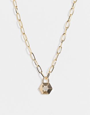 Liars & Lovers pave hexagon chain necklace in gold