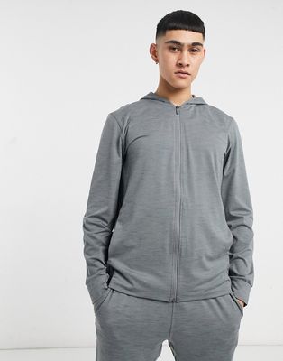 Nike Yoga Dri-FIT Hyperdry full-zip hoodie in gray-Grey