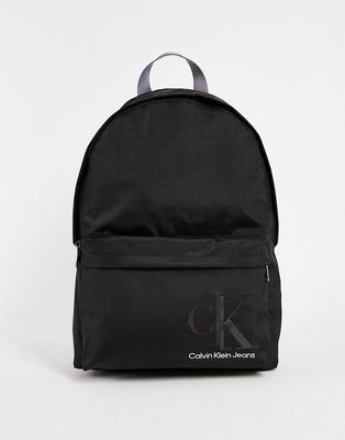 Calvin Klein Jeans monogram campus backpack in black