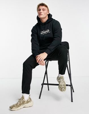 Jack & Jones Originals ORG oversize cropped hoodie in black