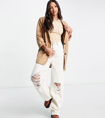 Missguided Tall ribbed bodysuit in sand-Neutral