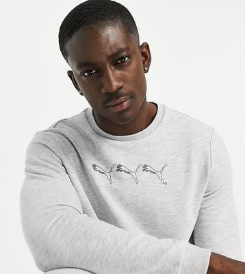 Puma repeat cat logo sweatshirt in gray - exclusive to ASOS-Grey