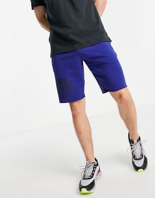 Under Armour Training Rival collegiate logo shorts in blue-Blues