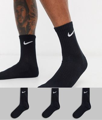 Nike Training 3 Pack Everyday Cushioned socks in black