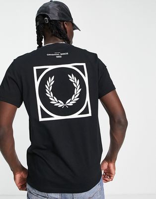 Fred Perry graphic back print t-shirt in black